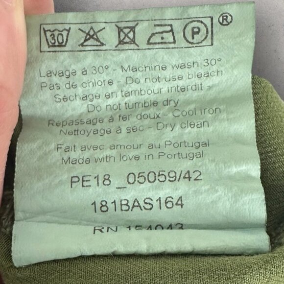 Sézane Charles Army Green Jumpsuit Size 42 French or US 10 Utility Pockets Boho - Picture 9 of 16